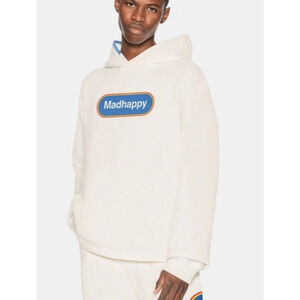 MADHAPPY 100% Cotton Streetwear LA Pill Hoodie Blue Stitching White SZ M